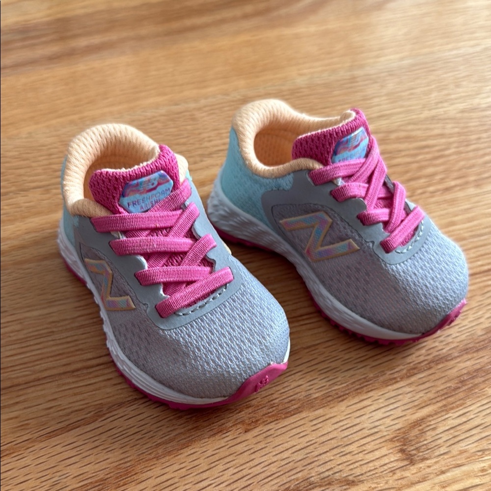 New Balance Gray and Pink Athletic Sneakers